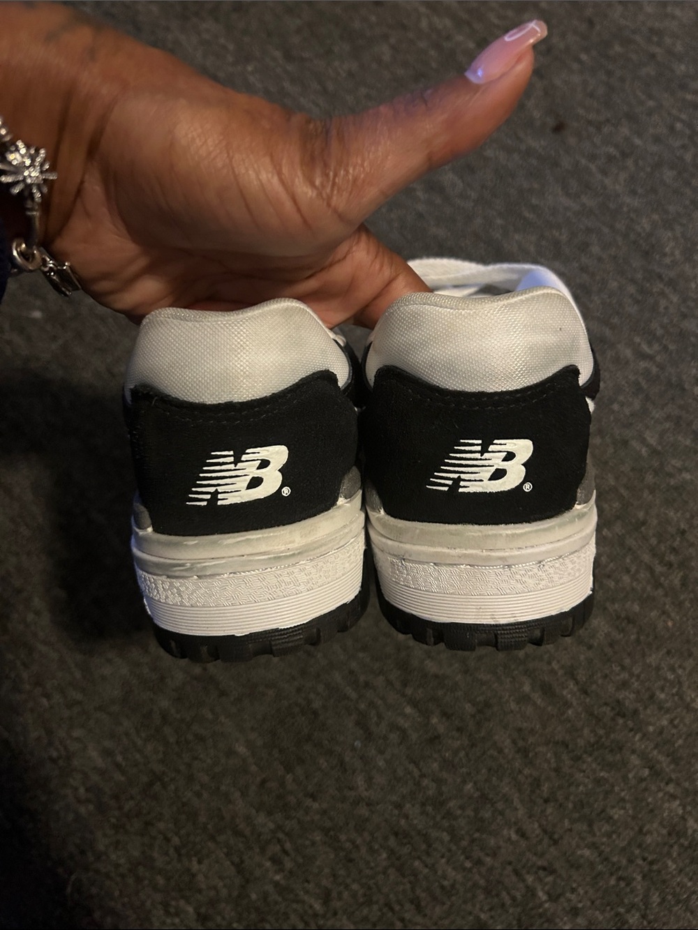 New Balance 550 White & Black Retro Court Sneakers - Picture 3 of 4
